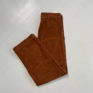 everlane burnt orange corduroy flare pants